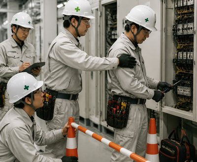 電気工事のチームワーク